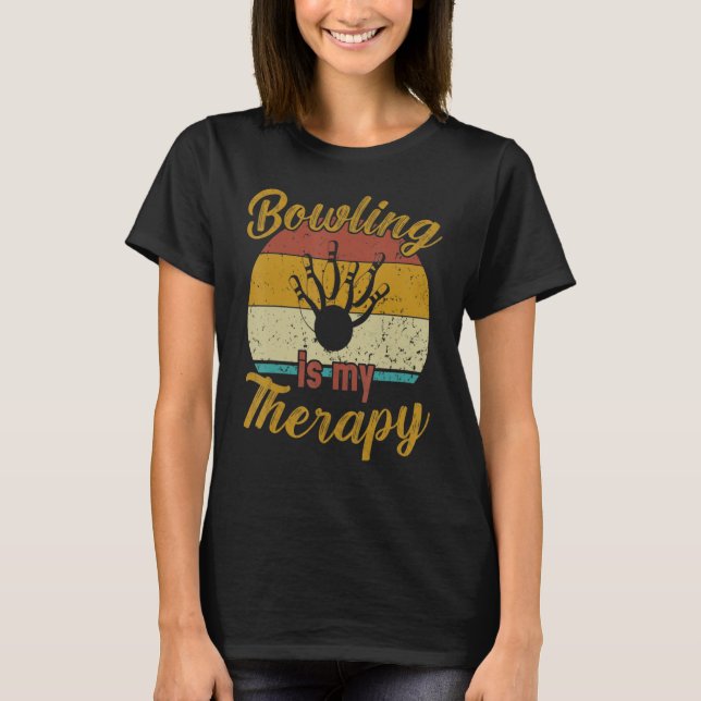 Camiseta Bowling Is My Therapy Retro Bowling (Anverso)