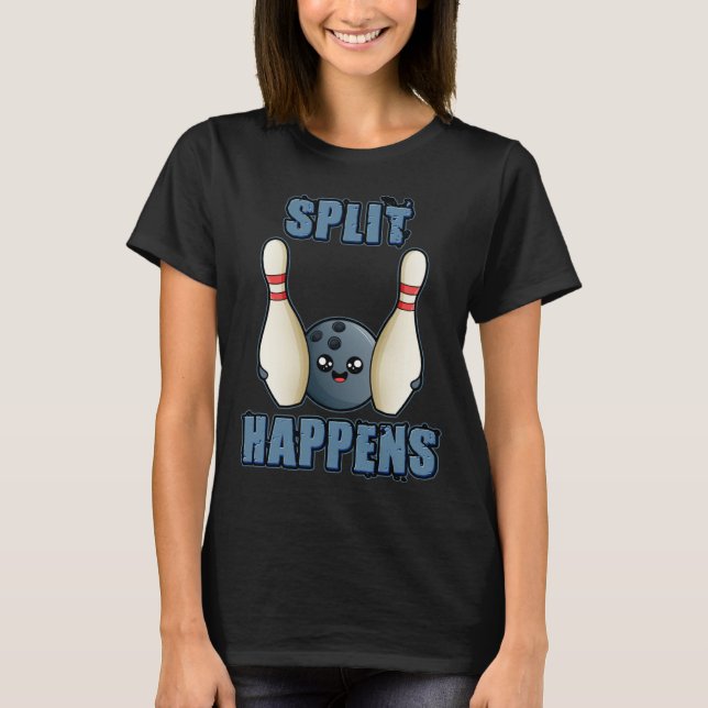 Camiseta Bowling Joke Split Happens Bowling (Anverso)