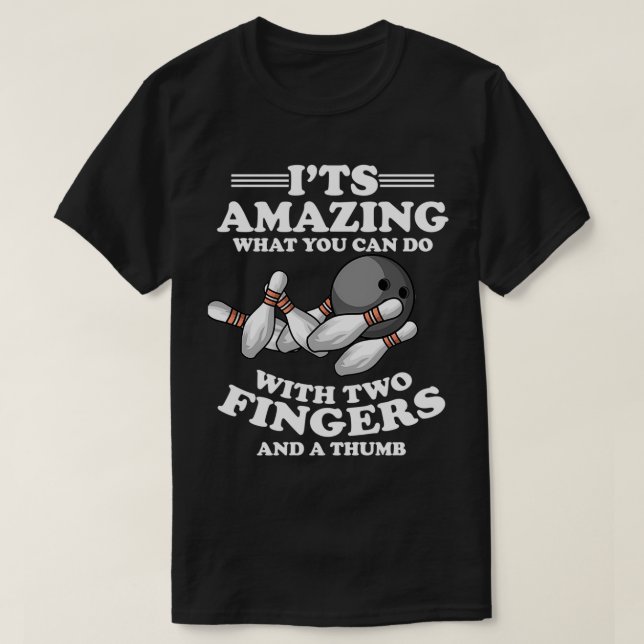 Camiseta Bowling Kegel Strike Bowke Centre Finger Humor T (Diseño del anverso)