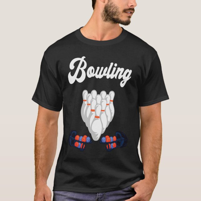 Camiseta Bowling Lane Bowling Set Strike Bowling Team Bowli (Anverso)