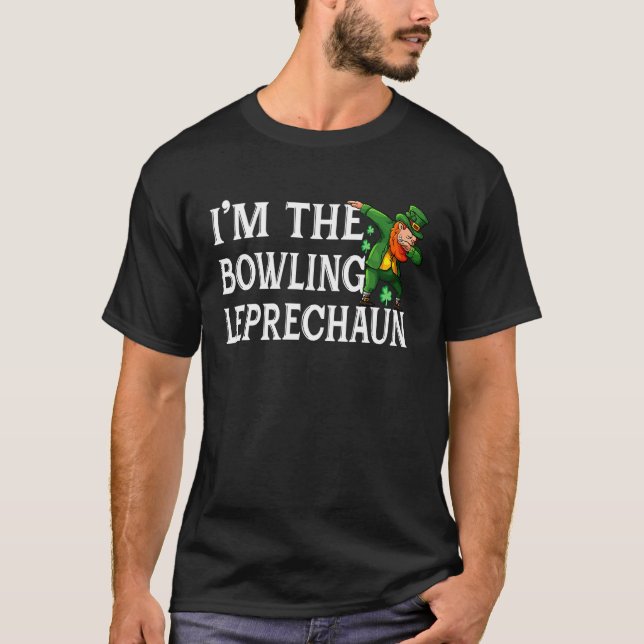 Camiseta Bowling Leprechaun Dabbing Dab Cute St Patricks (Anverso)