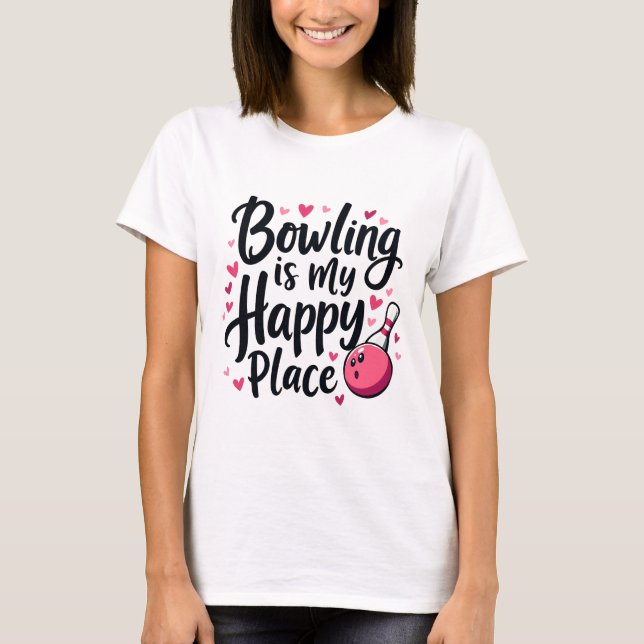 Camiseta Bowling Lover Cute Retro Diseño Deportivo Estético (Anverso)