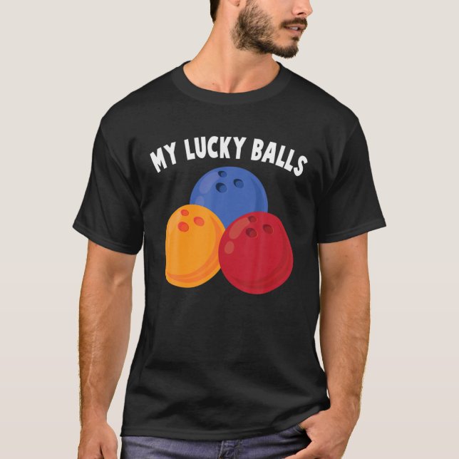 Camiseta Bowling - Mis Lucky Balls - Gracioso - callejón -  (Anverso)