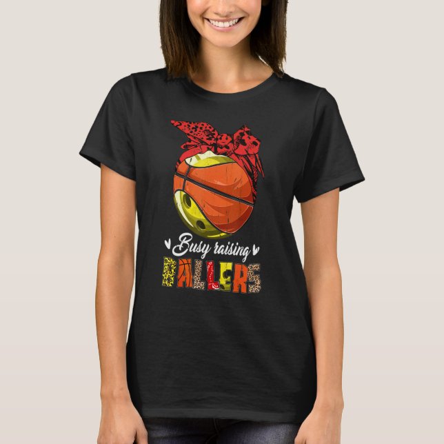 Camiseta Bowling Mom Basketball Mom Busy Raising Ballers (Anverso)