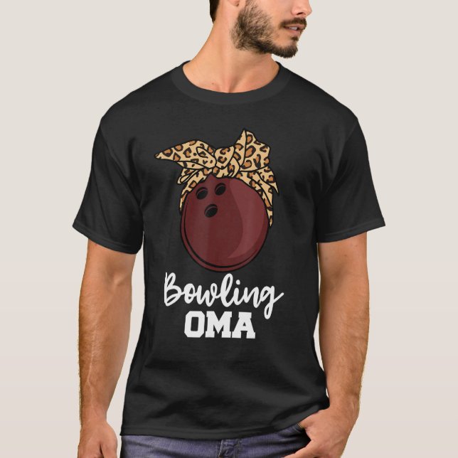 Camiseta Bowling Oma Funny Bowling Player Oma Leopard (Anverso)