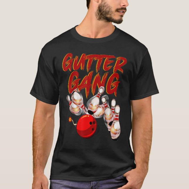 Camiseta Bowling Para Hombres Mujeres Guay Gutter Gang Bowl (Anverso)