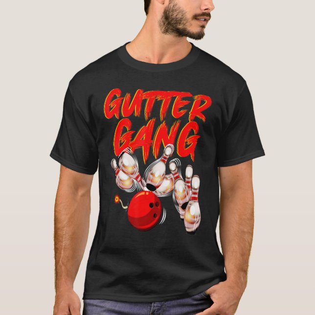 Camiseta Bowling Para Hombres Mujeres Guay Gutter Gang Bowl (Anverso)