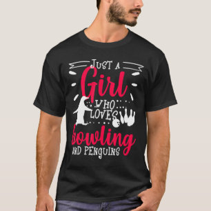 Camiseta Bowling Penguin Lover Cute Bowler Mujeres Adolesce