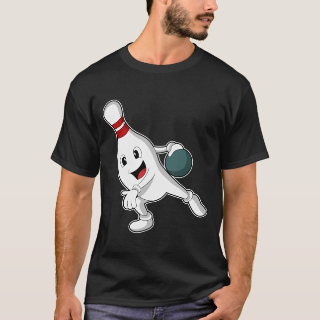 Camiseta Bowling pin at Bowling with Bowling ball (Anverso)