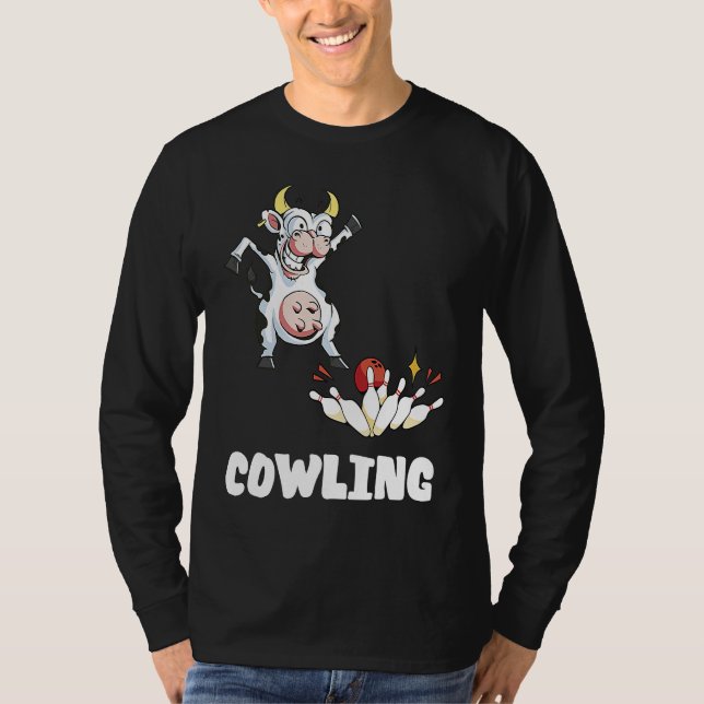 Camiseta Bowling Pin Cow Funny Bowling Bowler Strike Bowlin (Anverso)