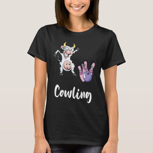 Camiseta Bowling Pin Funny Bowling Bowler Cow Strike Bowlin (Anverso)