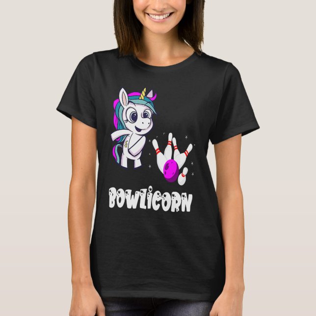 Camiseta Bowling Pin Unicorn Bowling Team Strike Bowling Bo (Anverso)