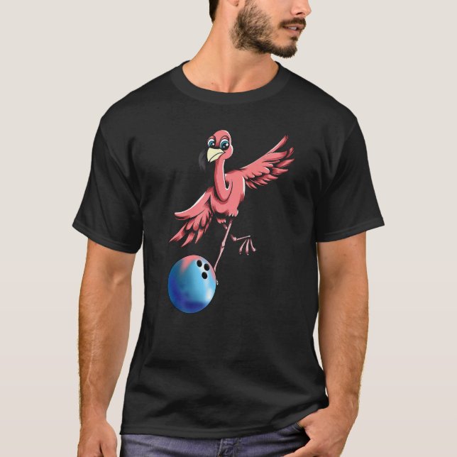 Camiseta Bowling Pins Bowling Ball Bowler Bowler Flamingo (Anverso)
