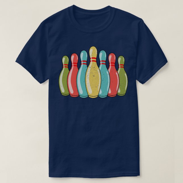 Camiseta Bowling Pins Bowling Player Bowler Retro Vintage (Diseño del anverso)