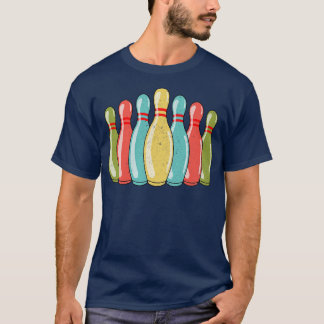 Camiseta Bowling Pins Bowling Player Bowler Retro Vintage