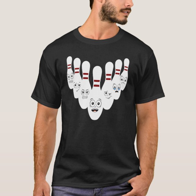 Camiseta Bowling Pins With Hilarious Expressions Bowling (Anverso)