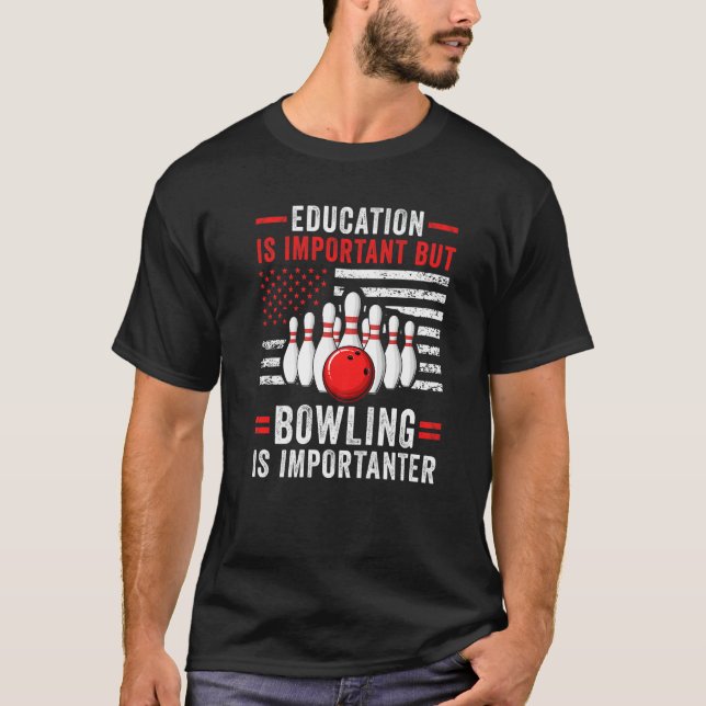 Camiseta Bowling Player US Flag Bowler Team Bowling Lane Sp (Anverso)