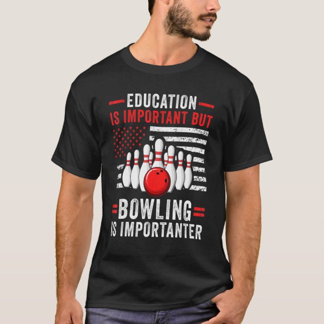 Camiseta Bowling Player US Flag Bowler Team Bowling Lane Sp (Anverso)