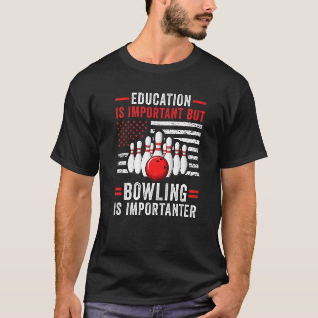 Camiseta Bowling Player US Flag Bowler Team Bowling Lane Sp (Anverso)