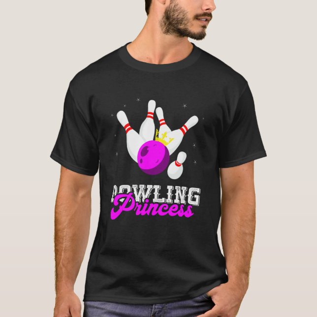 Camiseta Bowling Princess Crown Bowling Pin Strike Bowler B (Anverso)
