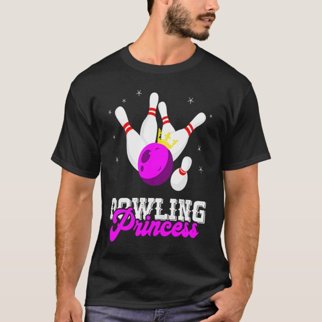 Camiseta Bowling Princess Crown Bowling Pin Strike Bowler B (Anverso)