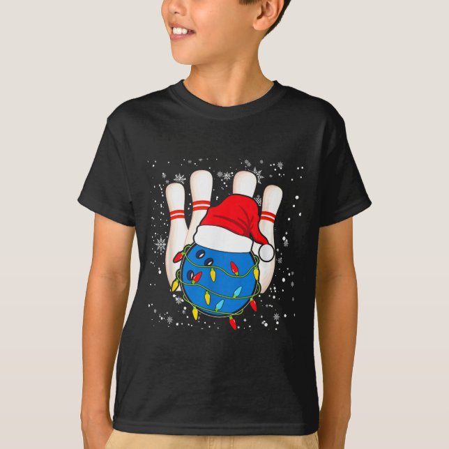 Camiseta Bowling Reindeer Christmas Shirt Pajama Srt X-mas  (Anverso)