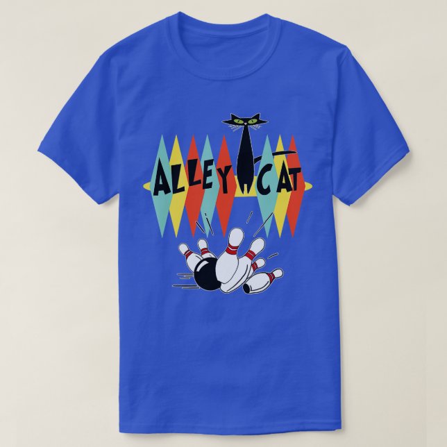 Camiseta Bowling retroVintage Bowler Alley Cat Regalos Vint (Diseño del anverso)