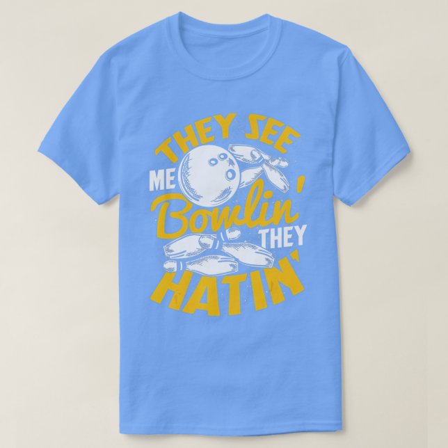 Camiseta Bowling  Roll Pins Strike Bowler Sports Team  (Diseño del anverso)