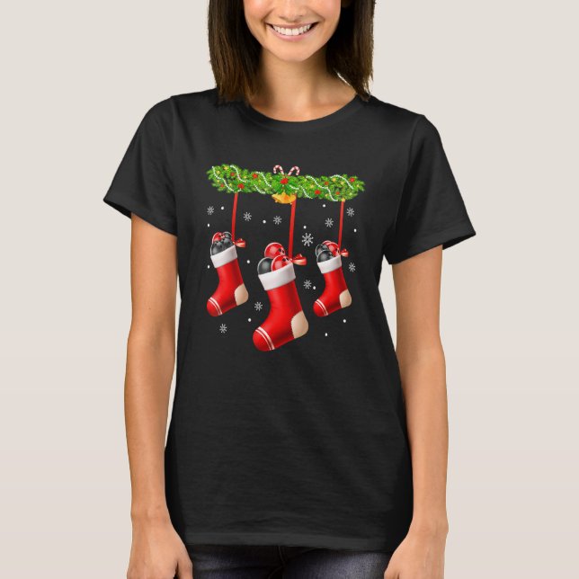 Camiseta Bowling Socks Christmas Tree Pajama Matching Famil (Anverso)