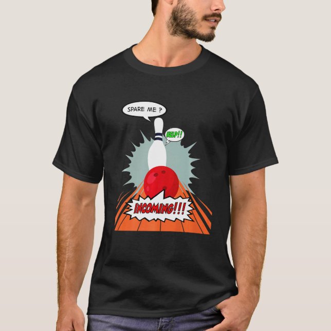 Camiseta Bowling Spare Me Ayuda a Entrar (Anverso)