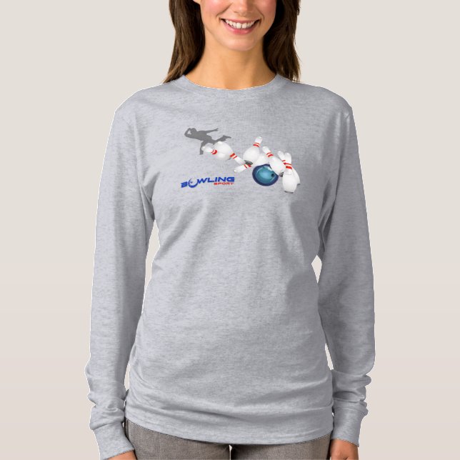 Camiseta Bowling Sports | Larga manga de las mujeres (Anverso)