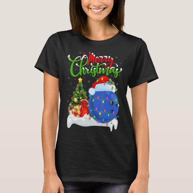 Camiseta Bowling Sports   Xmas Decoration Santa Bowling Chr (Anverso)