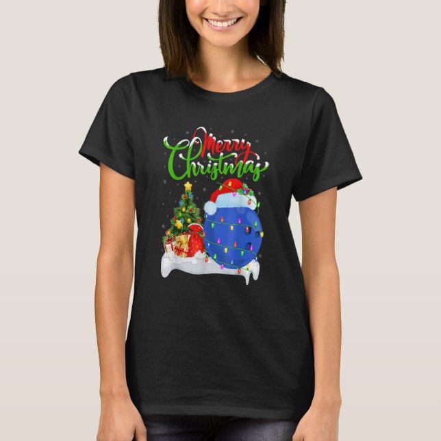 Camiseta Bowling Sports  Xmas Decoration Santa Bowling Chri (Anverso)