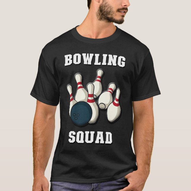 Camiseta Bowling Squad  Men & Women Players  Ten Pin Bowlin (Anverso)