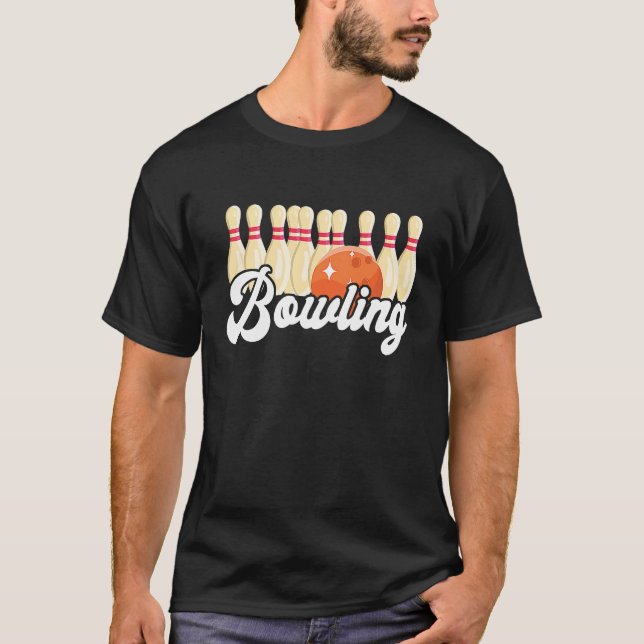 Camiseta Bowling Strike Bowling Pins Bowling Ball Bowler Bo (Anverso)