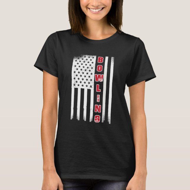 Camiseta Bowling USA flag bowling team bowling ball (Anverso)