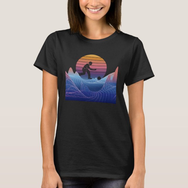 Camiseta Bowling Vaporwave Sunset Bowling Pin Bowler Bowlin (Anverso)