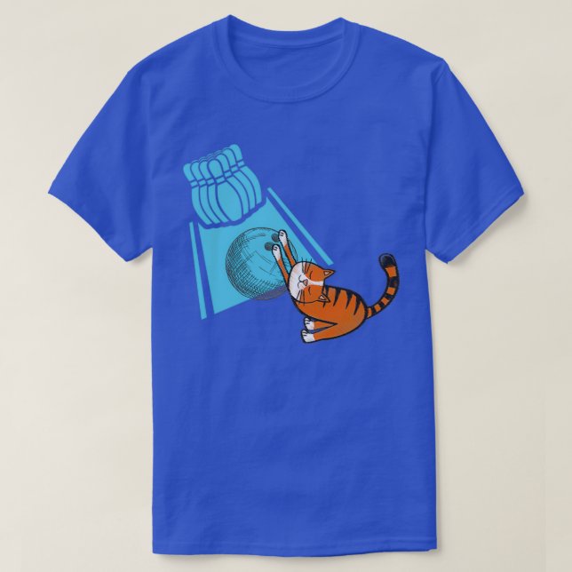 Camiseta BowlingCute gato bowling divertido T (Diseño del anverso)