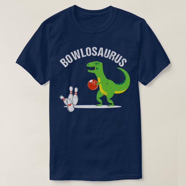 Camiseta Bowlosaurus Funny Bowling Dinosaur Bowler T (Diseño del anverso)