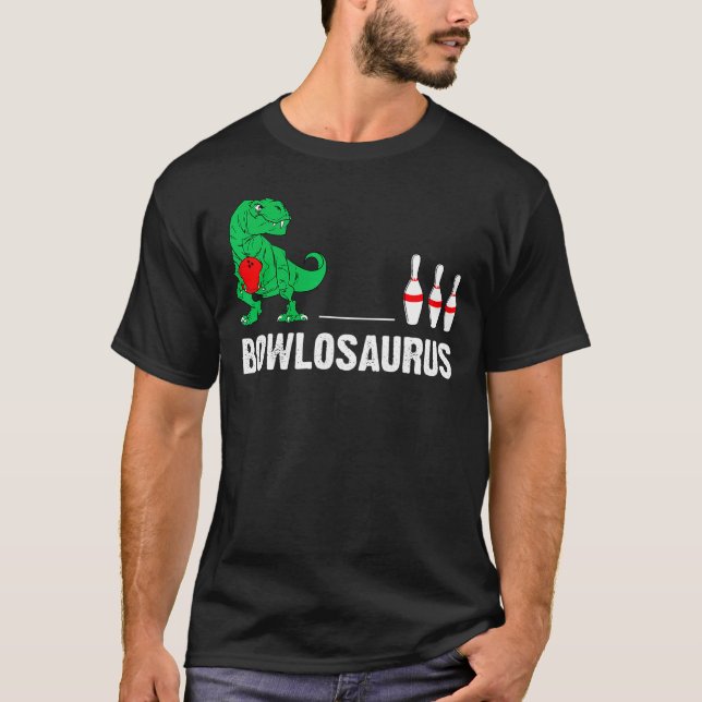 Camiseta Bowlosaurus T Rex Dinosaur Bowling (Anverso)