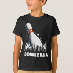 Camiseta Bowlzilla Destruye Ciudad Diez Pines Hombres Graci