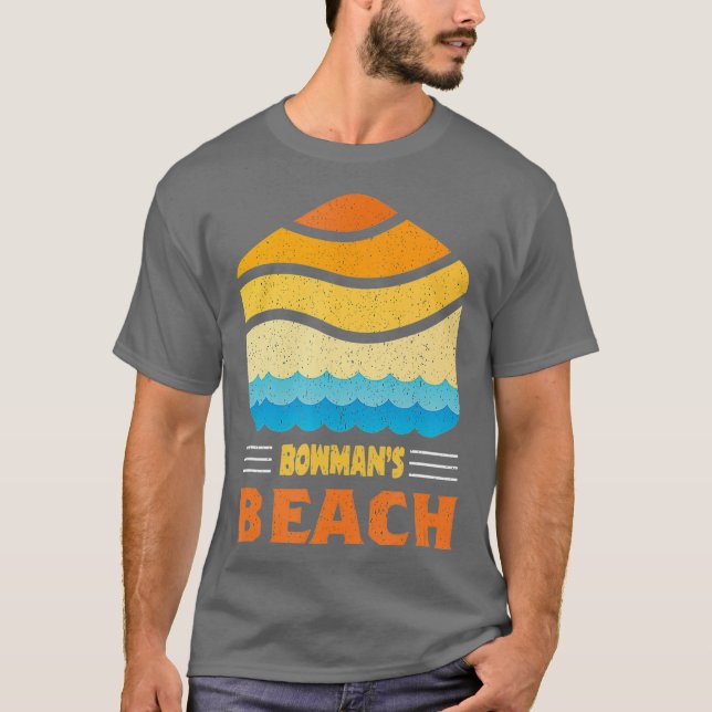 Camiseta Bowmans Beach Florida - Gráfico de olas de época (Anverso)