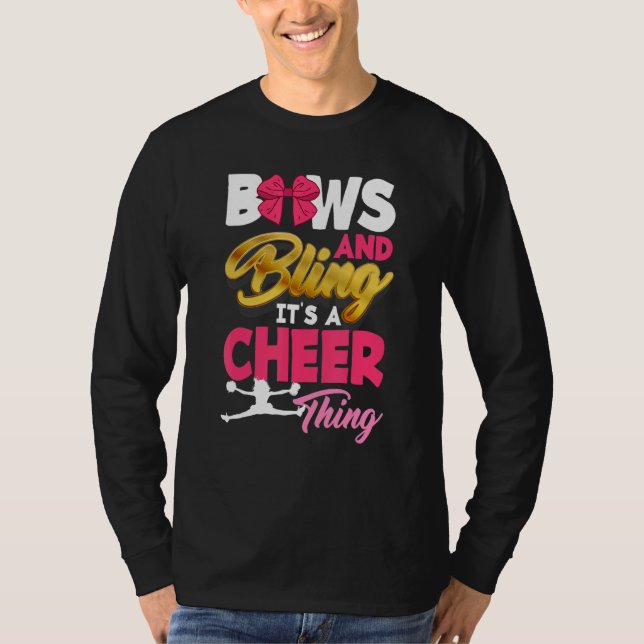 Camiseta Bows and Bling It's A Cheerled Therership (Anverso)