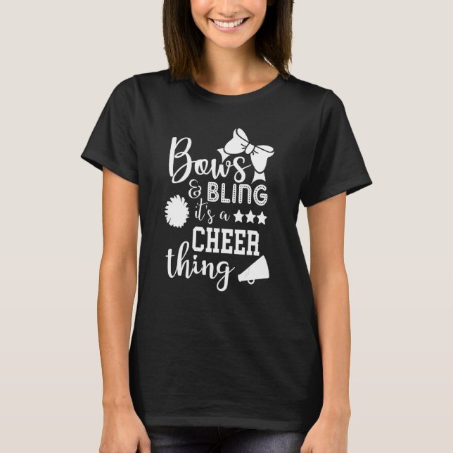 Camiseta Bows & Bling It's A Cheer Thing Cheerleading Cheer (Anverso)