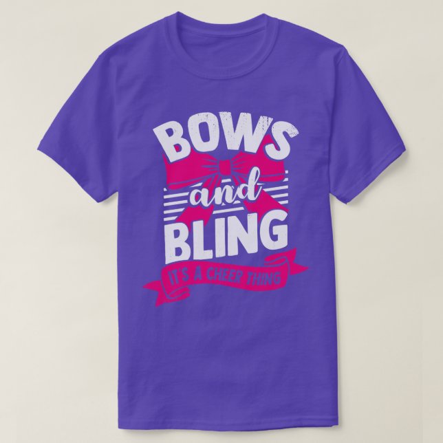 Camiseta Bows Y Bling It A Cheeraders Gift (Diseño del anverso)