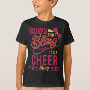 Camiseta Bows Y Bling It A CheerLeader Sport