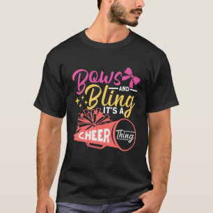 Camiseta Bows Y Bling It A CheerLeader Ths