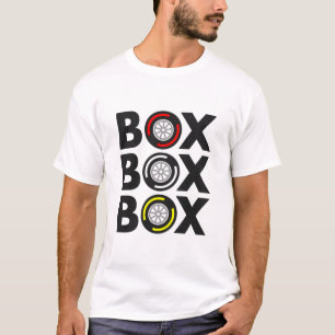 Camiseta "Box Box Box" F1 Diseño de compuestos de neumático