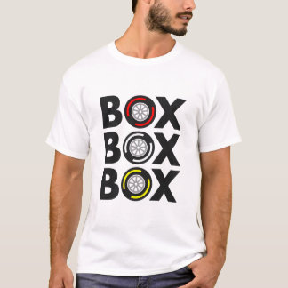 Camiseta "Box Box Box" F1 Diseño de compuestos de neumático