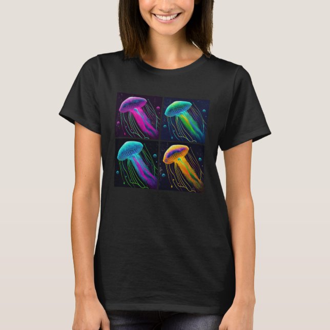 Camiseta Box Jellyfish Pop Illustration Colorful Animal (Anverso)